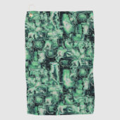 Rustikales abstraktes Bildmosaik in grüner Farbe Golfhandtuch (Vorderseite)