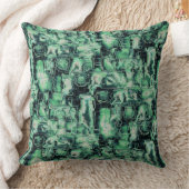Rustikales abstraktes Bildmosaik in grüner Farbe Kissen (Decke)