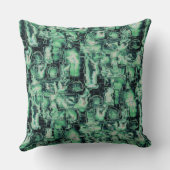 Rustikales abstraktes Bildmosaik in grüner Farbe Kissen (Rückseite)