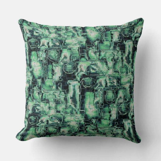 Rustikales abstraktes Bildmosaik in grüner Farbe Kissen (Vorderseite)