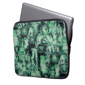 Rustikales abstraktes Bildmosaik in grüner Farbe Laptopschutzhülle (Vorderseite Links)