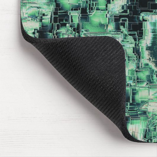 Rustikales abstraktes Bildmosaik in grüner Farbe Mousepad (Ecke)