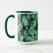 Rustikales abstraktes Bildmosaik in grüner Farbe Tasse (Links)