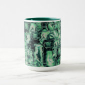 Rustikales abstraktes Bildmosaik in grüner Farbe Tasse (Zentrum)