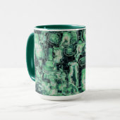 Rustikales abstraktes Bildmosaik in grüner Farbe Tasse (Vorderseite Links)