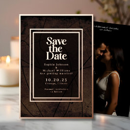 Rustikales Abstraktes Save the Date Foto Moody Bro Folien Feiertagskarte