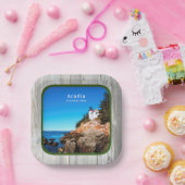 Rustikales Acadia Nationalpark Individuelles Foto Pappteller (Party)