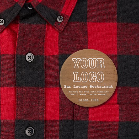 Rustikales Add-Logo-Bar Lounge Restaurant Marketin Button