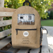 Rustikales Add-Logo-Foto "Custom Text Red Company" Bedruckter Rucksack