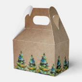 Rustikales Add-Logo QR Code Text Weihnachtsbaum Geschenkschachtel (Rückseite)