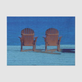 Rustikales Adirondack Brown Beach Stairs Blue Ocea Seidenpapier