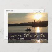 Rustikales Adirondack Mountain Lake Save the Date Ankündigungspostkarte (Vorne/Hinten)
