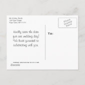 Rustikales Adirondack Mountain Lake Save the Date Ankündigungspostkarte (Rückseite)