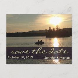 Rustikales Adirondack Mountain Lake Save the Date Ankündigungspostkarte