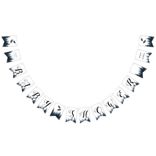 Rustikales Adventure Baby Babydusche Wimpelkette (Alle)