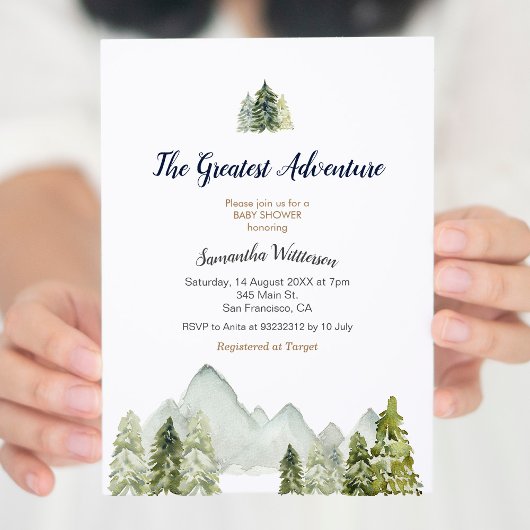 Rustikales Adventure Baby Dusche Einladung