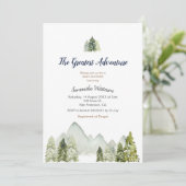 Rustikales Adventure Baby Dusche Einladung (Stehend Vorderseite)