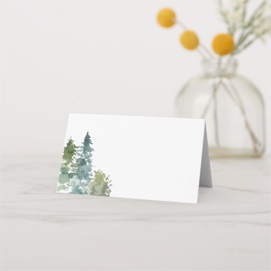 Rustikales Adventure Baby Duschtisch - Zelte Platzkarte (Rückseite)