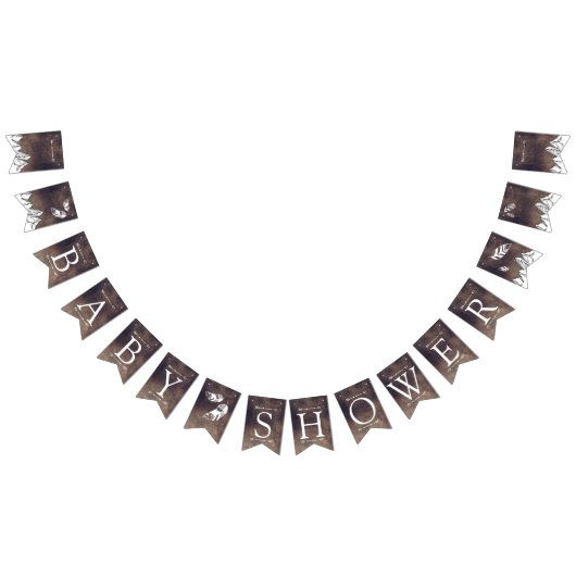 Rustikales Adventure geschlechtsneutral Babydusche Wimpelkette (Alle)