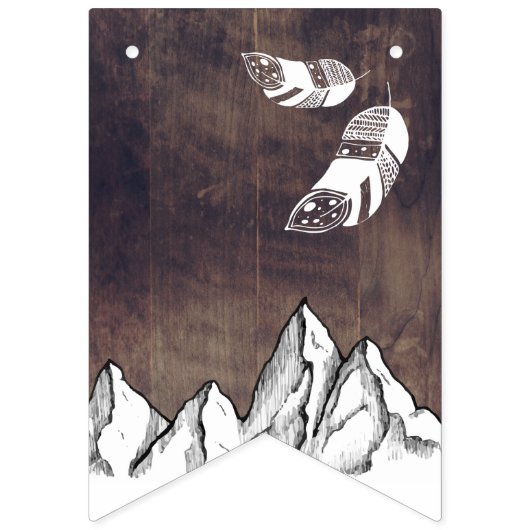 Rustikales Adventure geschlechtsneutral Babydusche Wimpelkette (Zweite Fahne)