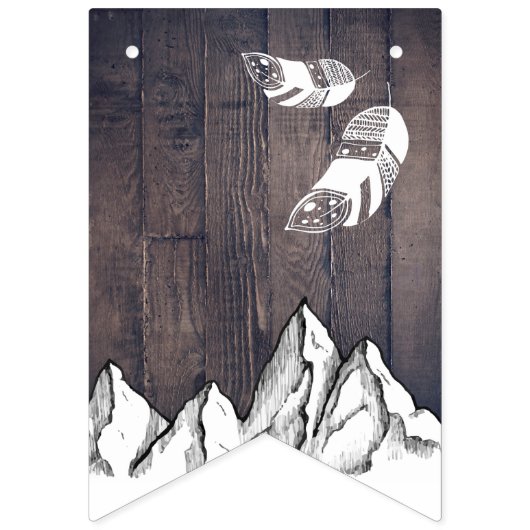 Rustikales Adventure geschlechtsneutral Babydusche Wimpelkette (Zweite Fahne)