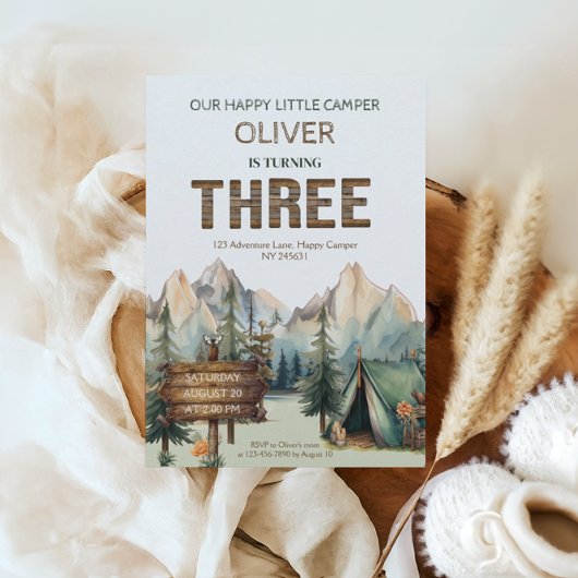 Rustikales Adventure Happy Camper Einladung