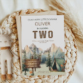 Rustikales Adventure Happy Camper Zweiter Geburtst Einladung