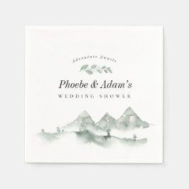 Rustikales Adventure Mountain Couples Brautparty Serviette