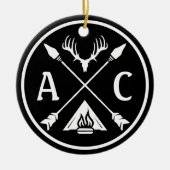 Rustikales Adventure Round Emblem Keramik Ornament (Vorne)