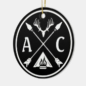 Rustikales Adventure Round Emblem Keramik Ornament (Links)