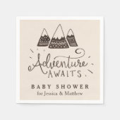 Rustikales Adventure Themed Baby Dusche Napkins Serviette (Vorderseite)