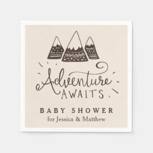 Rustikales Adventure Themed Baby Dusche Napkins Serviette