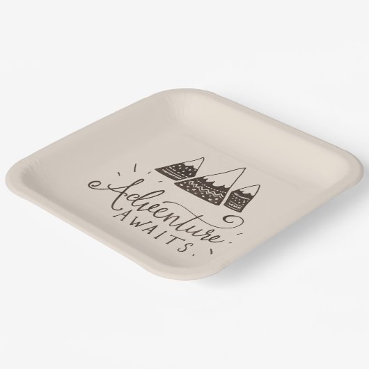 Rustikales Adventure Themed Baby Dusche Pappteller (Gewinkelt)