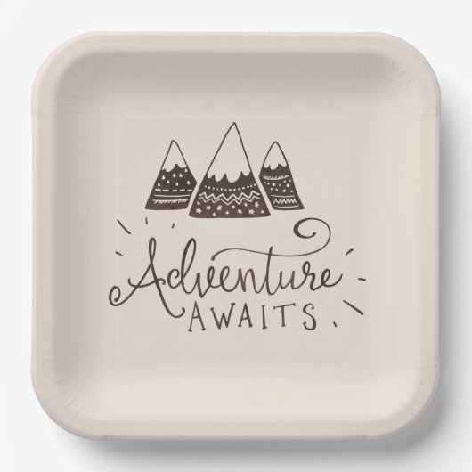 Rustikales Adventure Themed Baby Dusche Pappteller (Vorderseite)