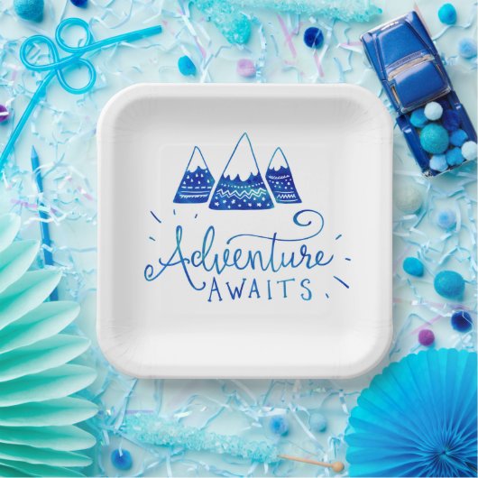 Rustikales Adventure Themed Baby Dusche Pappteller (Party)