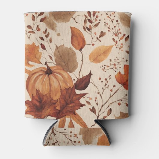 Rustikales Ahorn Terracotta Blätter Herbsthochzeit Dosenkühler (Vorderseite)