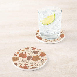 Rustikales Ahorn Terracotta Blätter Herbsthochzeit Getränkeuntersetzer