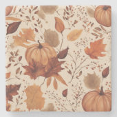 Rustikales Ahorn Terracotta Blätter Herbsthochzeit Steinuntersetzer (Vorderseite)