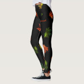 Rustikales Ahornleaf mit Ihrem Namen auf BLACK Leggings (Links)