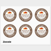 Rustikales Ahornsirup-Etikett Blätter mit farbigen Runder Aufkleber (Blatt)