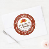 Rustikales Ahornsirup-Etikett Blätter mit farbigen Runder Aufkleber (Umschlag)