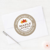 Rustikales Ahornsirup-Etikett Blätter mit farbigen Runder Aufkleber (Umschlag)