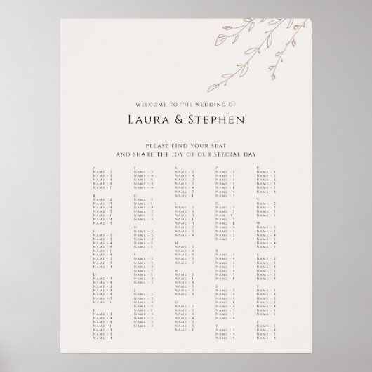 Rustikales Alphabetisches Hochzeitssymbol Poster (Vorne)