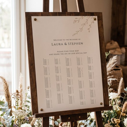 Rustikales Alphabetisches Hochzeitssymbol Poster