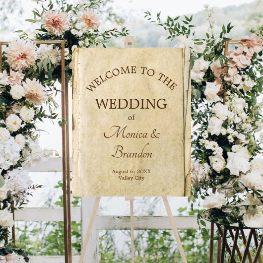 Rustikales Alt Paper Vintage Wedding Zeichen Poster