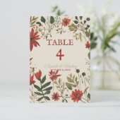 Rustikales Alter Grün & Burgund Rote Flora Herbst (Stehend Vorderseite)