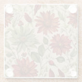 Rustikales Alter Grün & Burgund Rote Flora Herbst Glasuntersetzer (Rückseite)