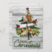 Rustikales, altes Foto aus Barnholz Feiertagskarte (Vorne/Hinten)