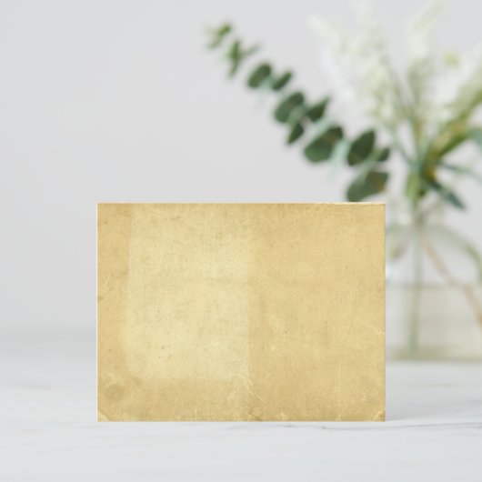 Rustikales, altes, gestanztes Pergament Postkarte (Stehend Vorderseite)