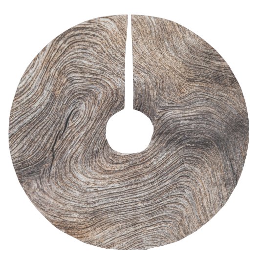 Rustikales altes Holz, texturierter Hintergrund Polyester Weihnachtsbaumdecke (Vorderseite)